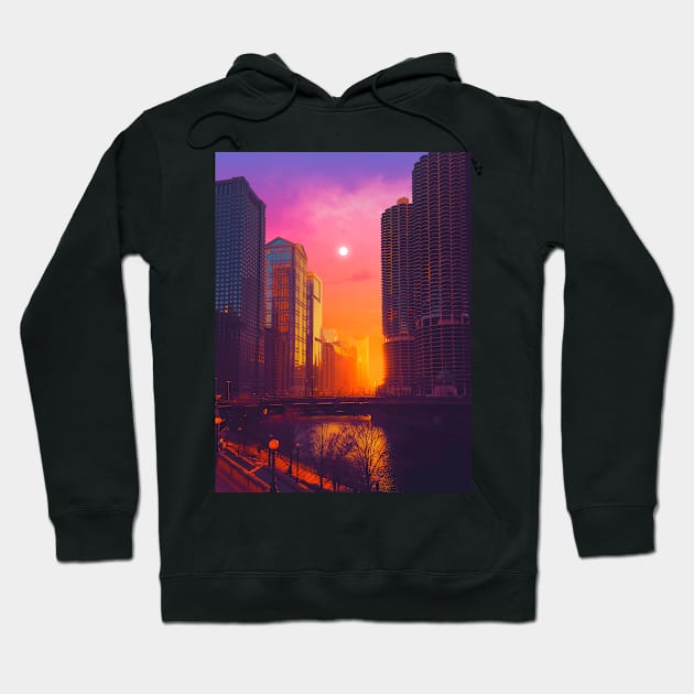 Sunset in America Hoodie by funglazie